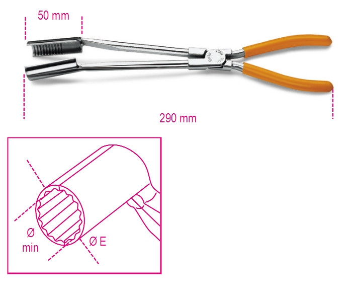 Beta Tools Model 1474 L-Spark-Plug Pliers Long Nose 15° Beta Tools Model 1474 L-Spark-Plug Pliers Long Nose 15°