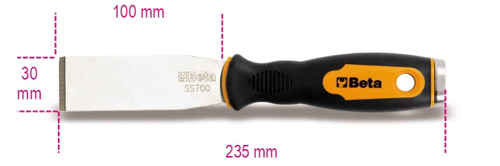 Beta Tools Model 1479 Rb/1-Straight Putty Knife Scraper Beta Tools Model 1479 Rb/1-Straight Putty Knife Scraper