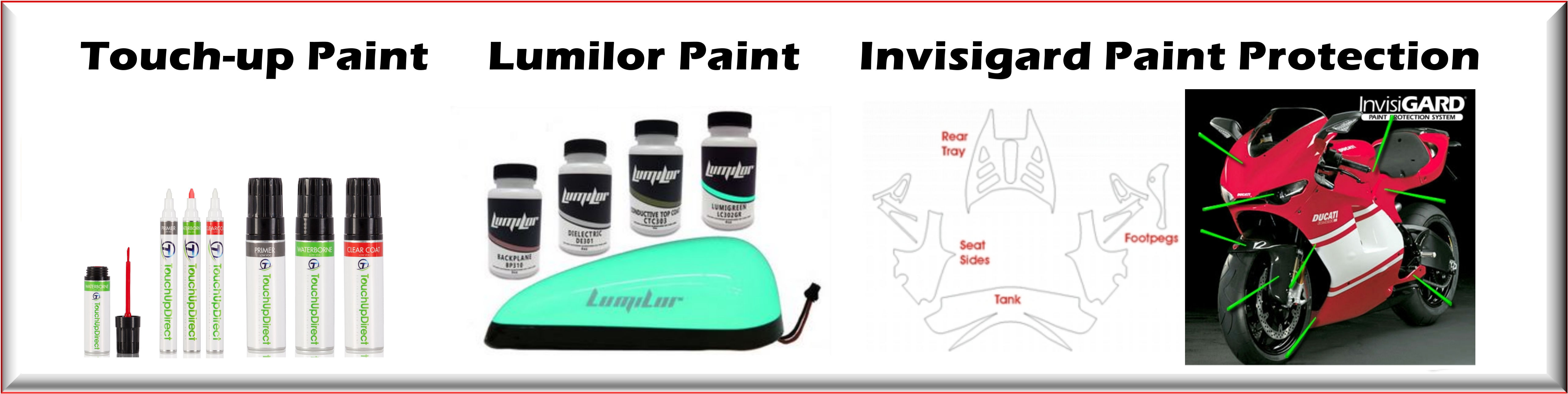 Touch Up Paint, Lumilor Paint, & Invisigard Paint Protection